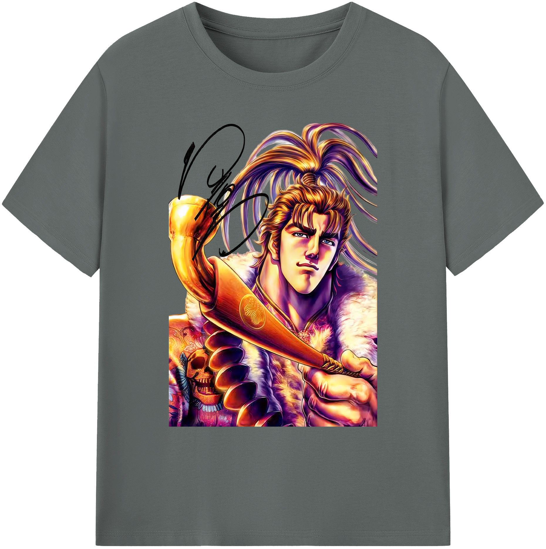 （画像用） 北斗の拳 Fist of the North Star 綿100％ メンズ半袖Tシャツ｜肌触りやわらか＆通気性